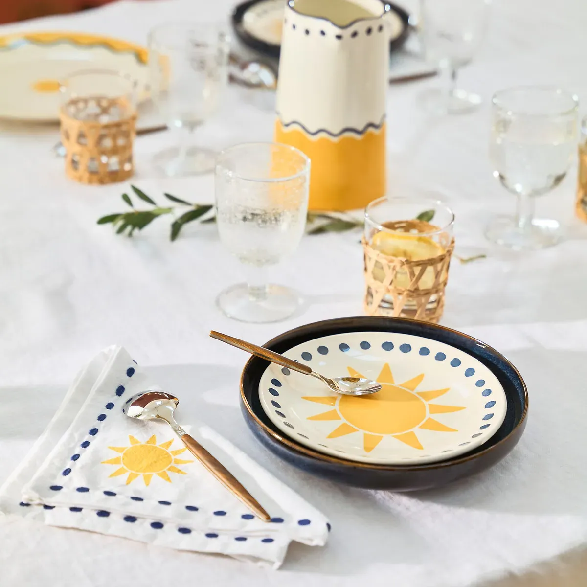 Olympe Sun Dessert Plates Set of 4 - Yellow, Earthenware alternate view