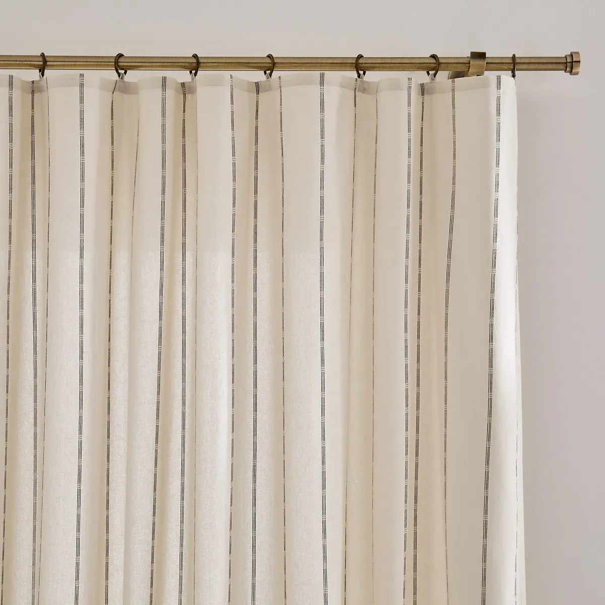 Ombra Striped Cotton Curtain with Rings - Ecru product