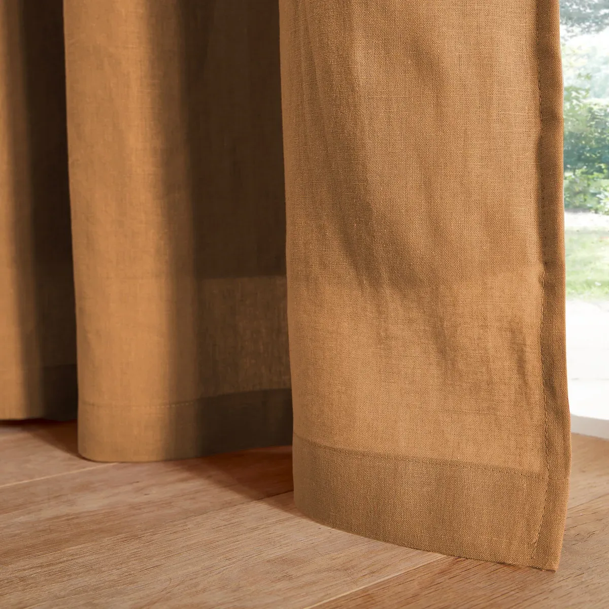 Onega Blackout Curtain with Eyelets - Tobacco, Linen alternate view