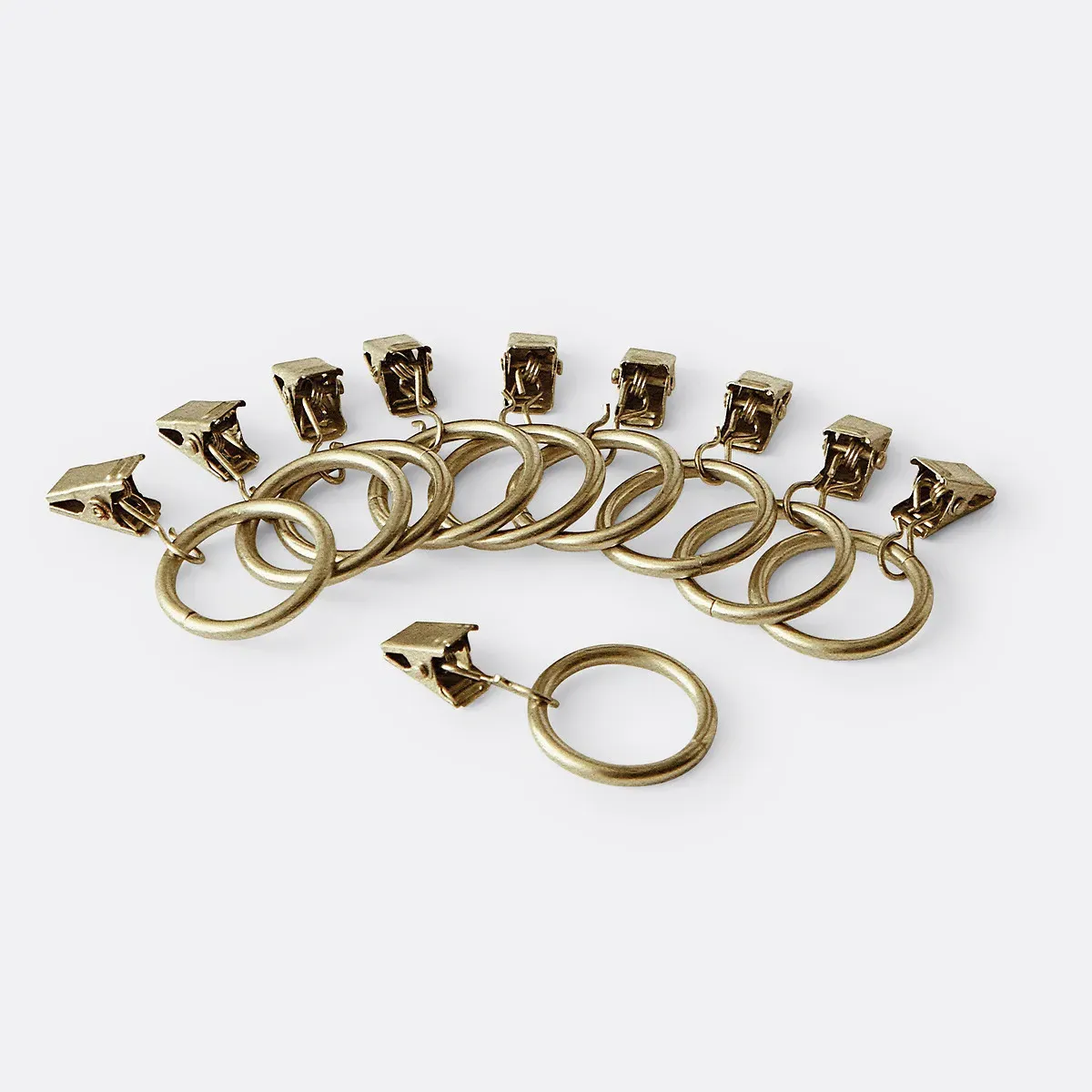 Onega Set of 10 Ring Clips 25mm - Aged Brass, Metal product