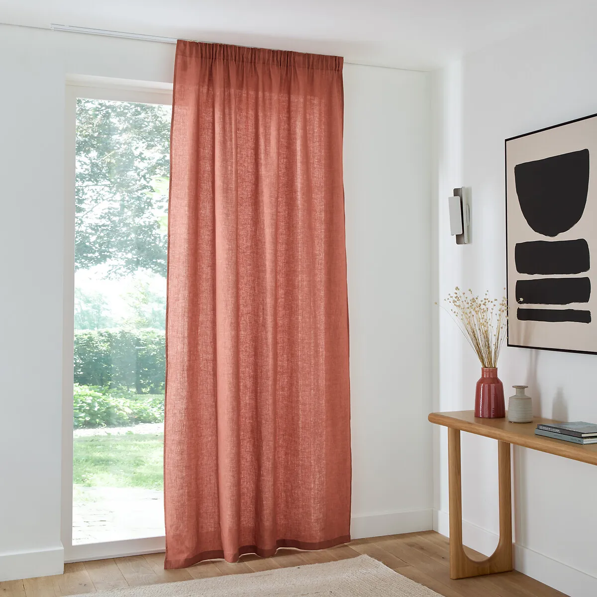 Onega Washed Linen Curtain Pencil Pleat & Wave - Sienna alternate view