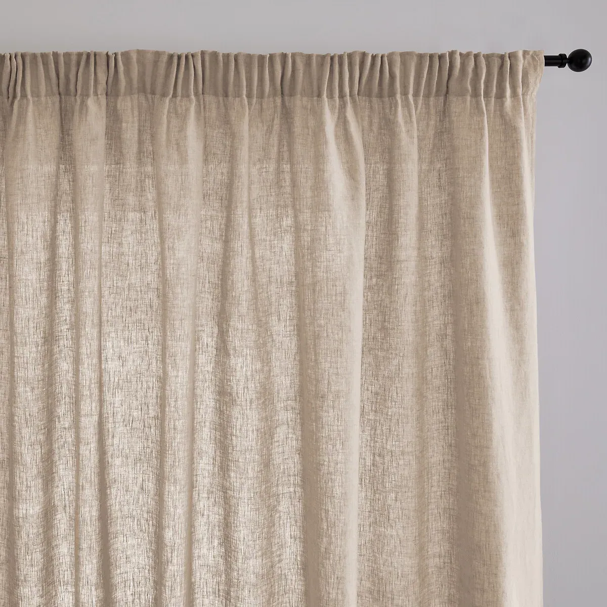 Onega Wide Light-Filtering Curtain Pencil Pleat/Wave - Natural, Linen product