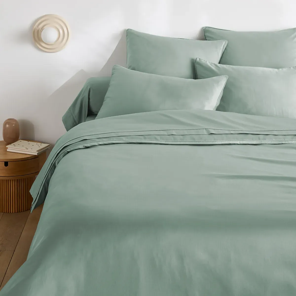 Opale 350 Thread Count Duvet Cover - Sage, Cotton Satin alternate view