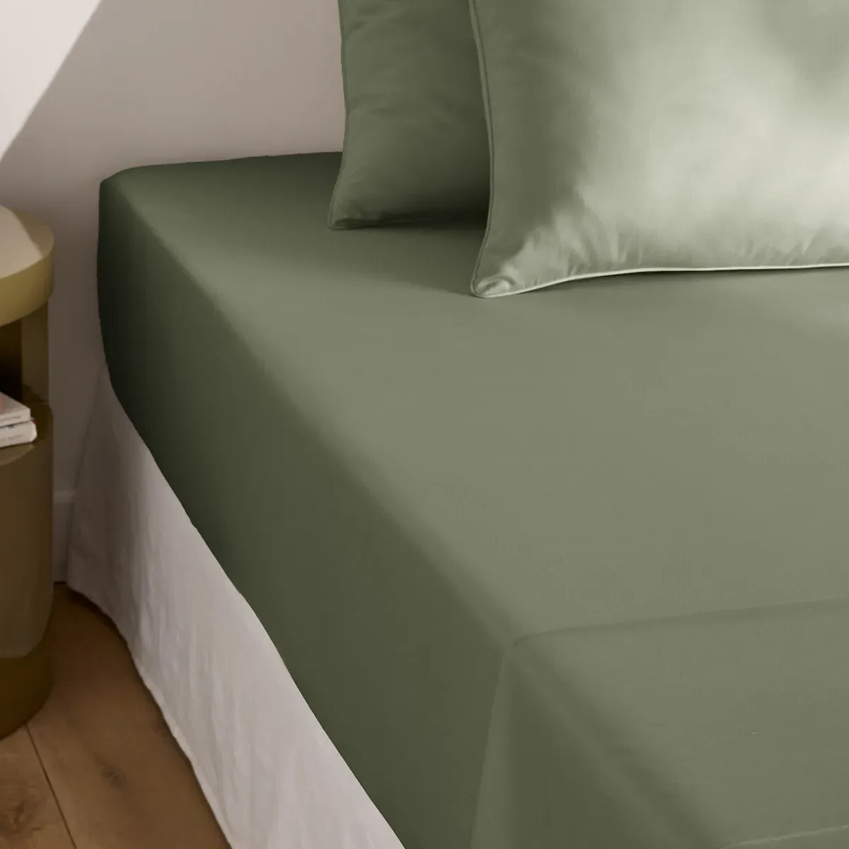 Opale 350 Thread Count Fitted Sheet 30cm Flap - Eucalyptus, Cotton Satin alternate view