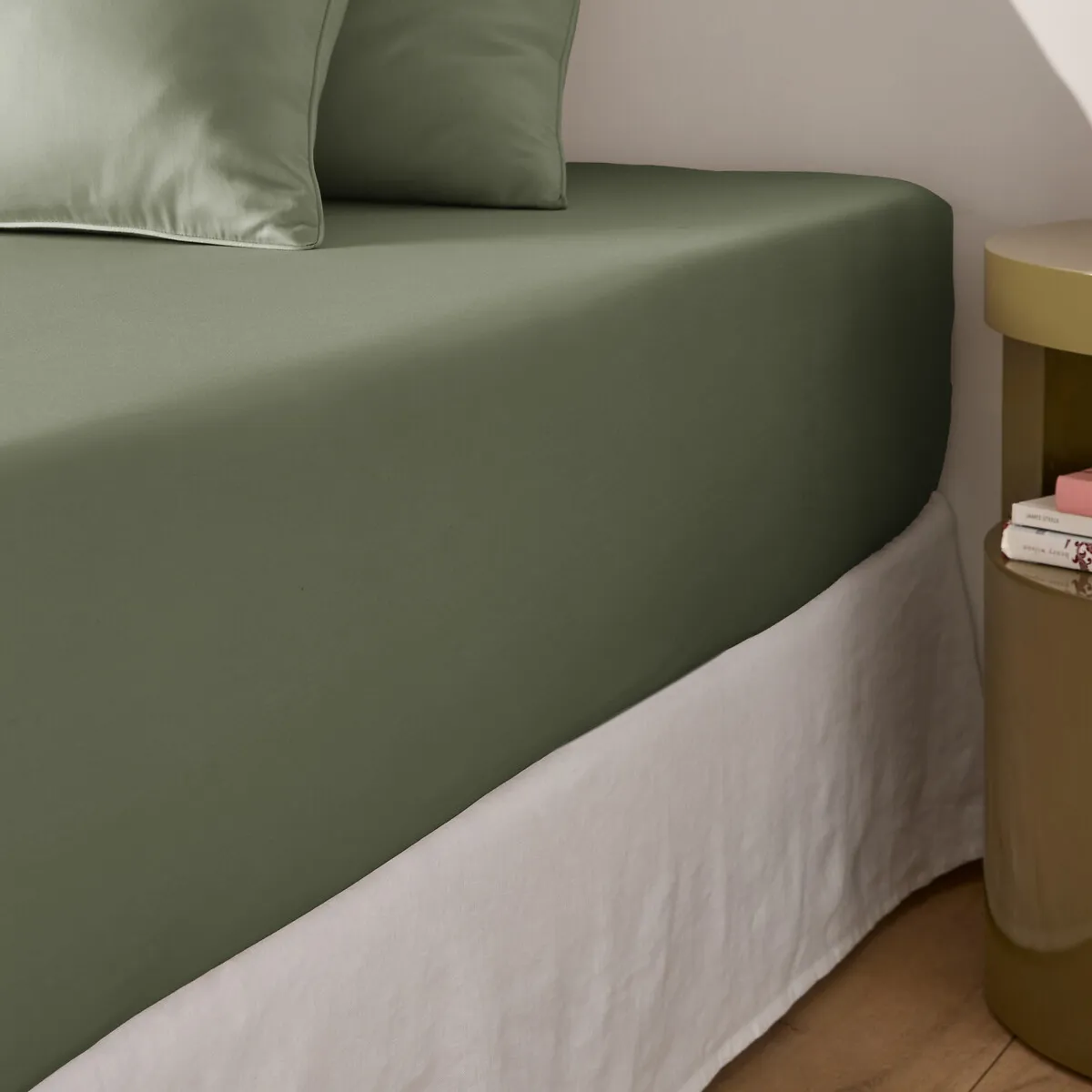 Opale 350 Thread Count Fitted Sheet 30cm Flap - Eucalyptus, Cotton Satin product
