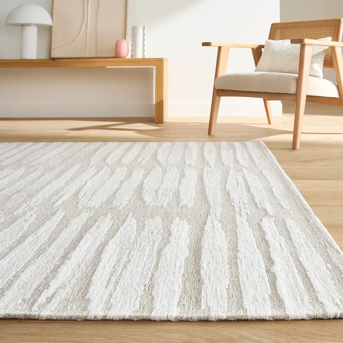 Opale Graphic Flat Woven Rug - Beige product