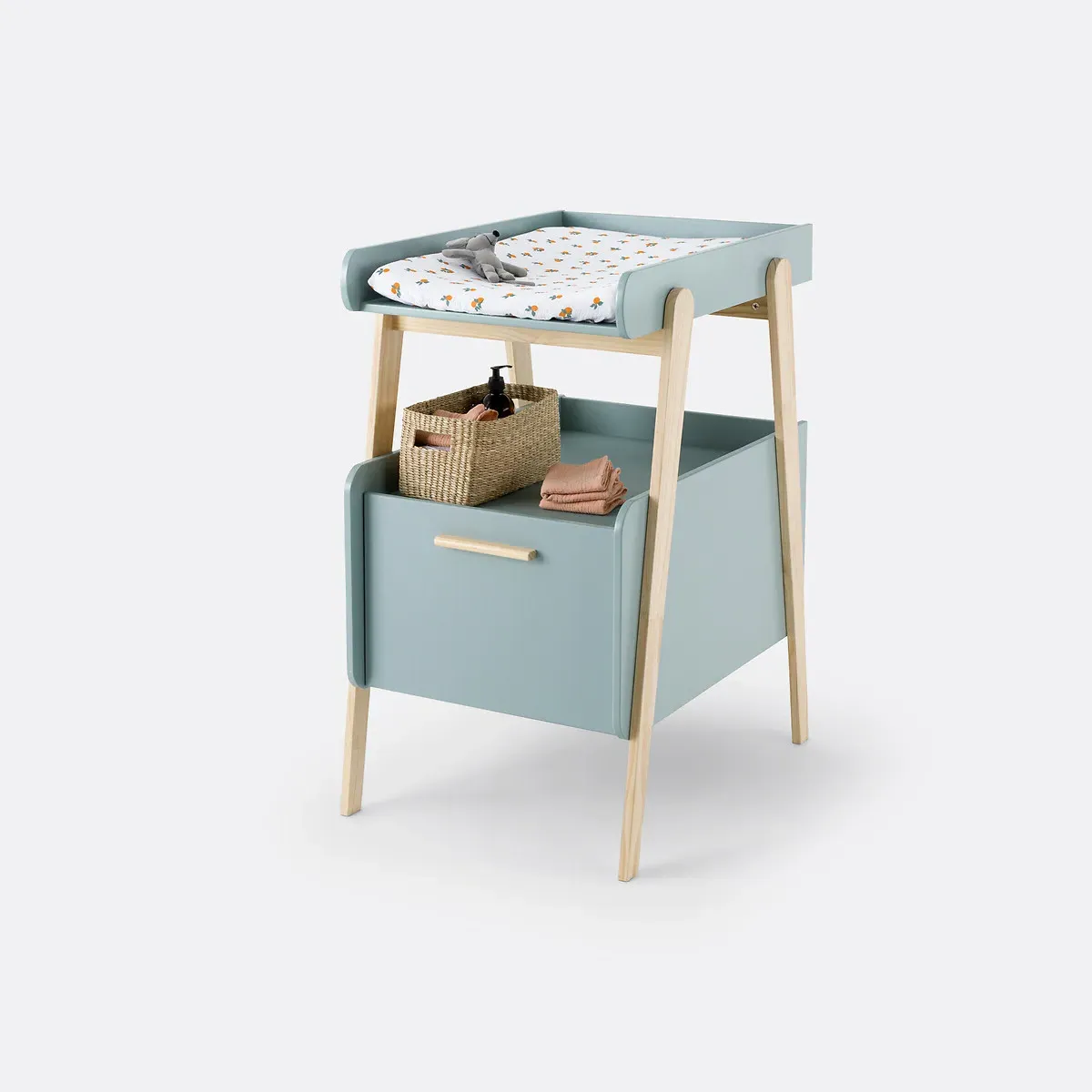 Oreade Changing Table with Drawer - Green, Pine product