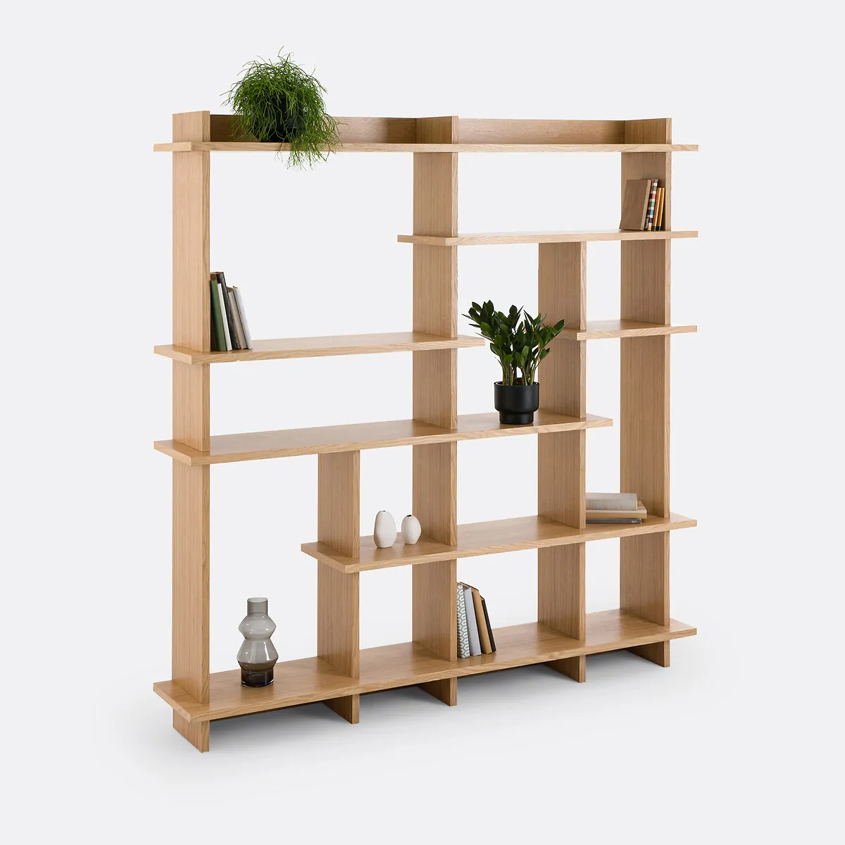 Orga Asymmetric Bookcase - Oak, MDF Veneer product