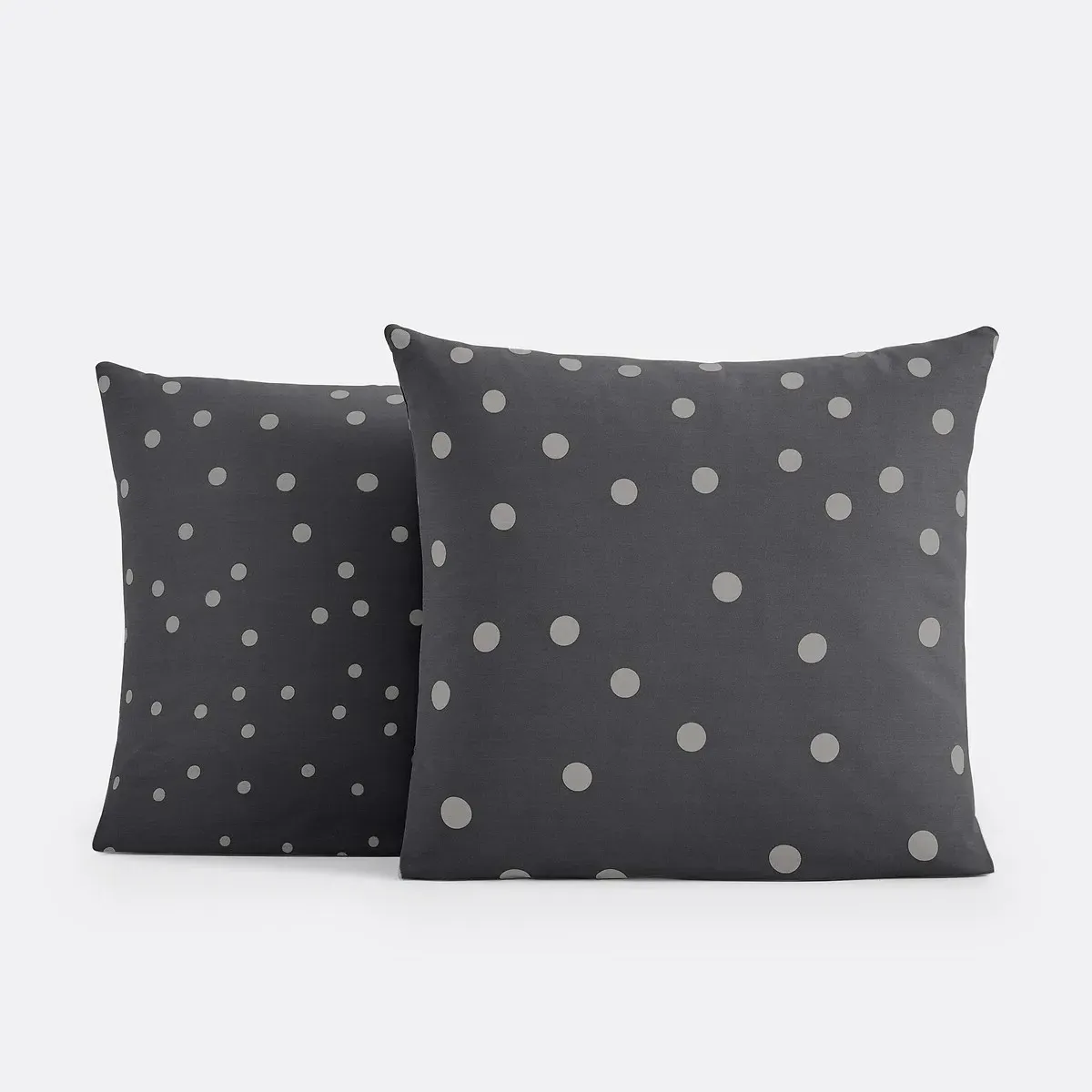 Orianne Polka Dot Cotton Pillowcase - Carbon alternate view