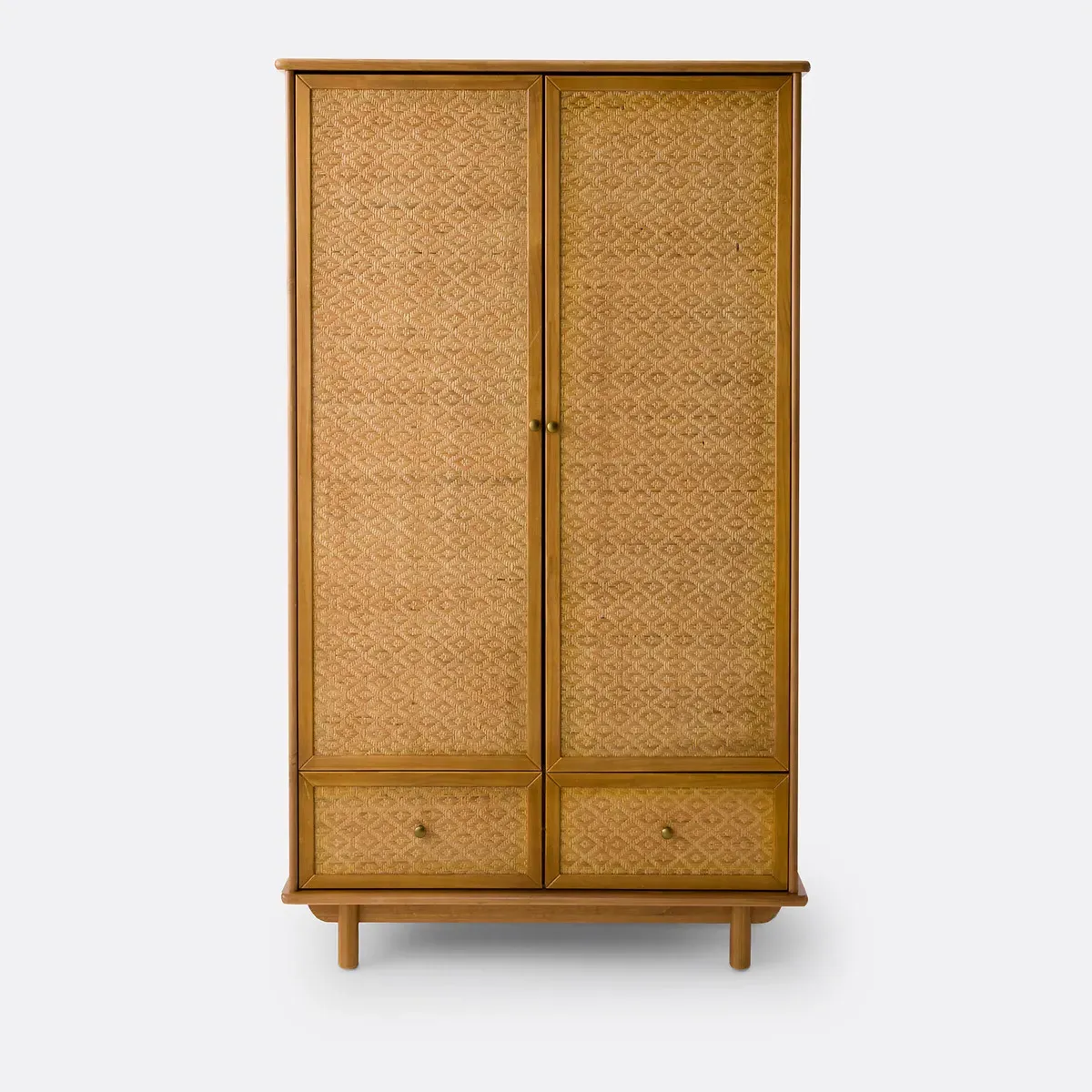 Orient 2-Door Wardrobe with Drawers - Pine, Cane alternate view