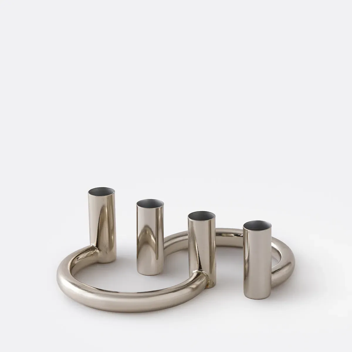Ornéo Set of 2 Candle Holders - Chrome, Iron alternate view