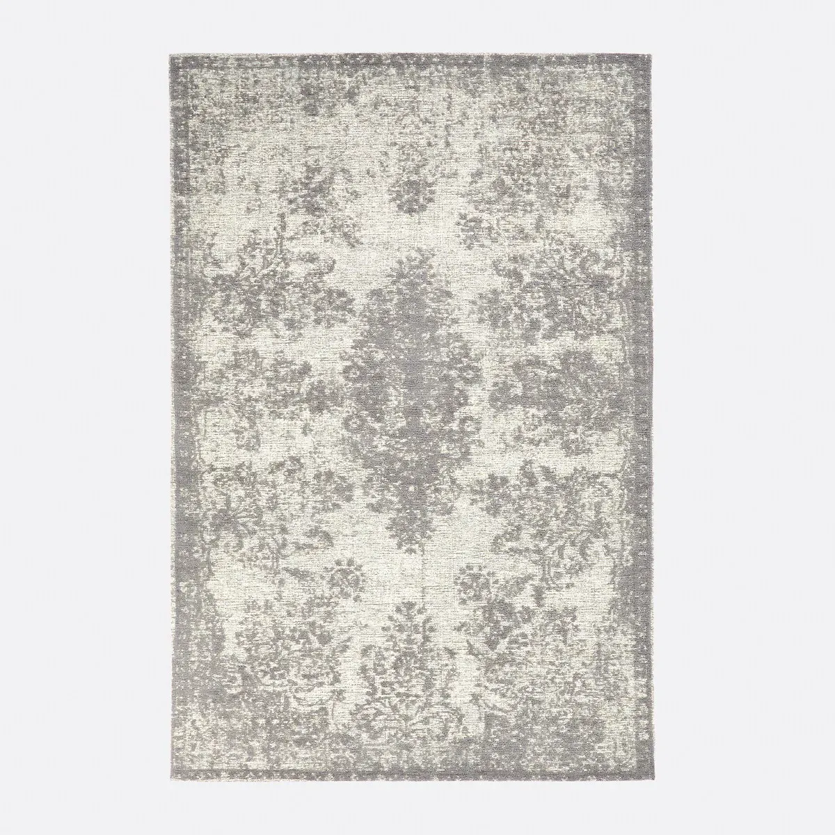 Osca Flat Woven Rug with Vintage Used Effect - Grey alternate view
