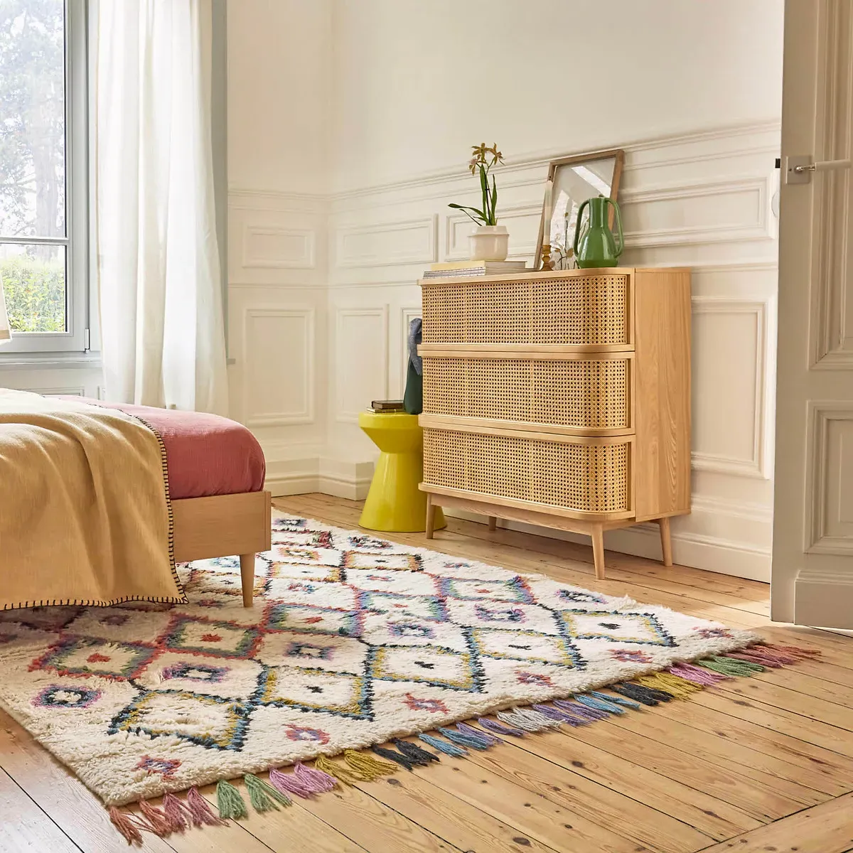 Ourika Berber Style Rug - Multi-Coloured, Wool alternate view
