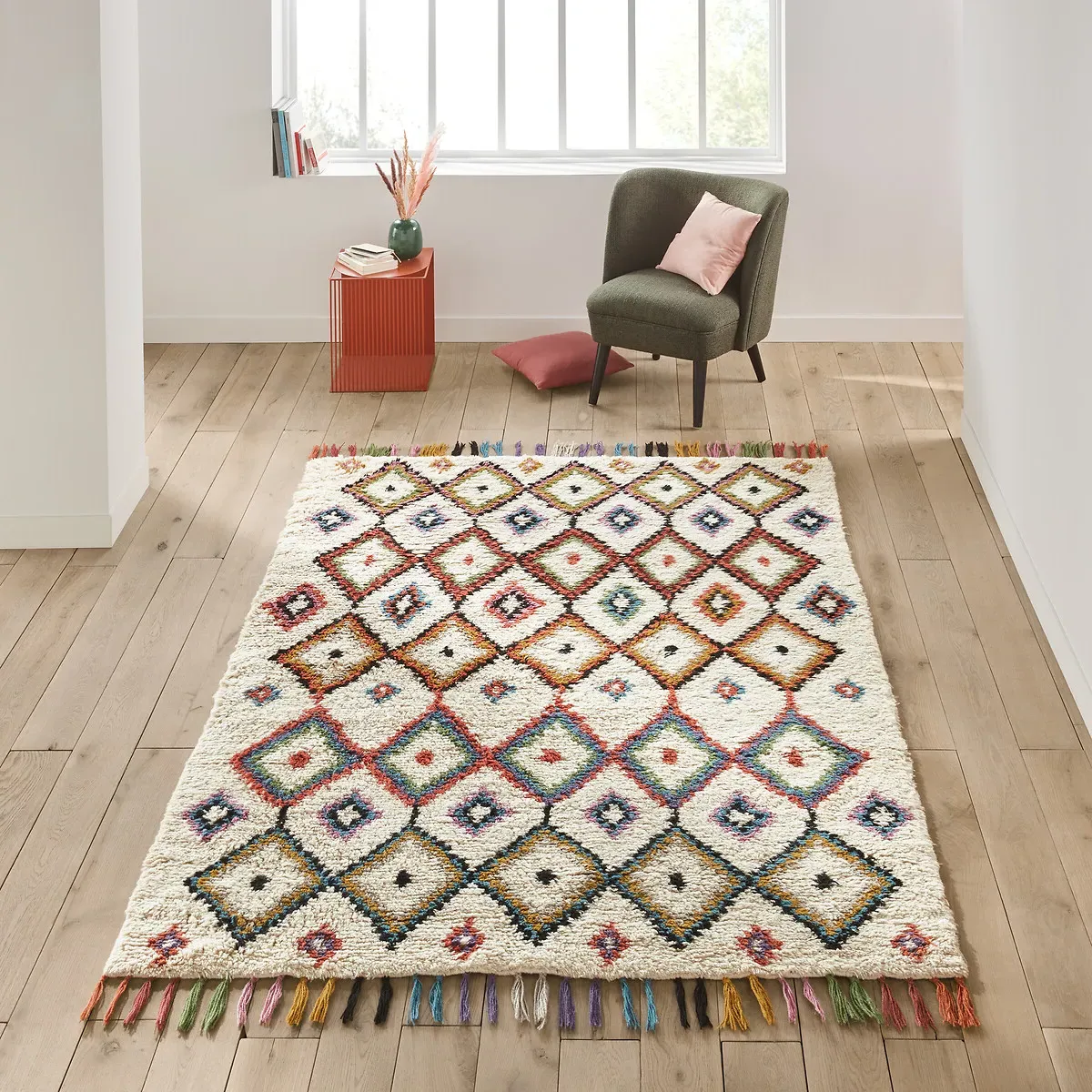 Ourika Berber Style Rug - Multi-Coloured, Wool product