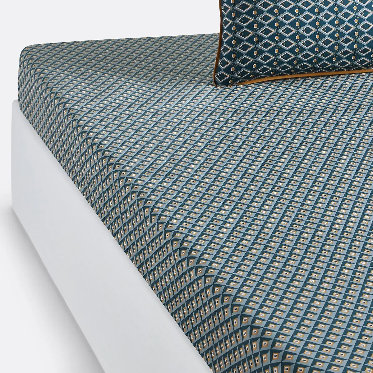 Pallazzo Graphic Fitted Sheet - Blue Print, Cotton product