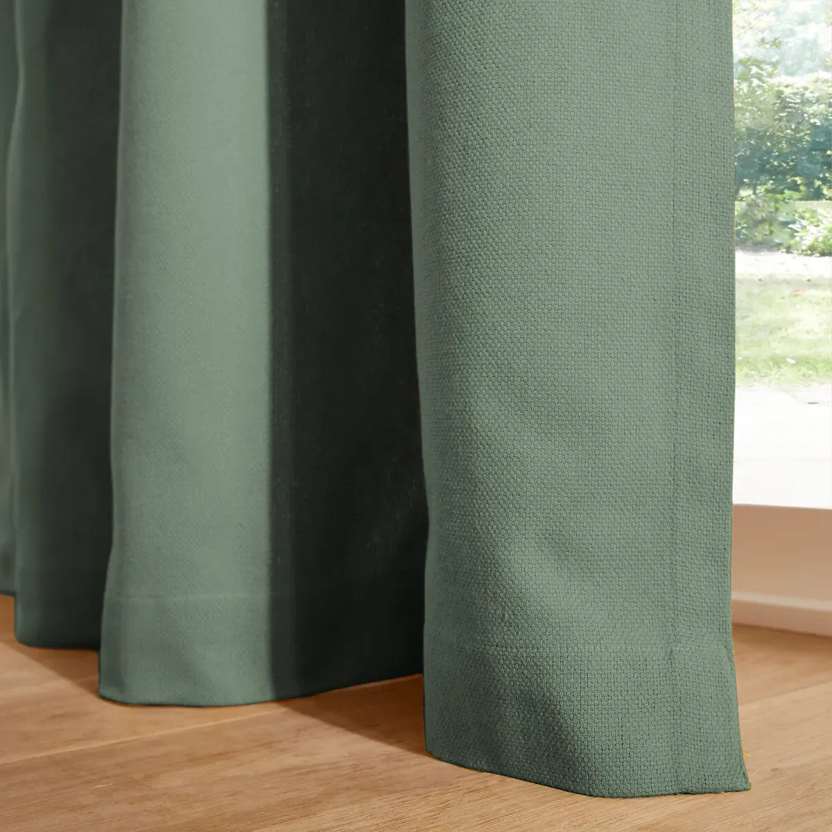 Panama Plain Eyelet Curtain - Sage Green, Cotton alternate view
