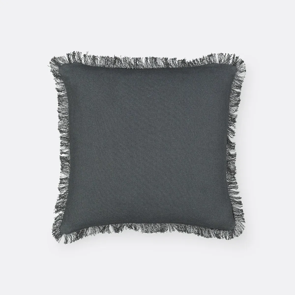 Panama Woven Cushion Cover with Fringe - Charcoal, Cotton product