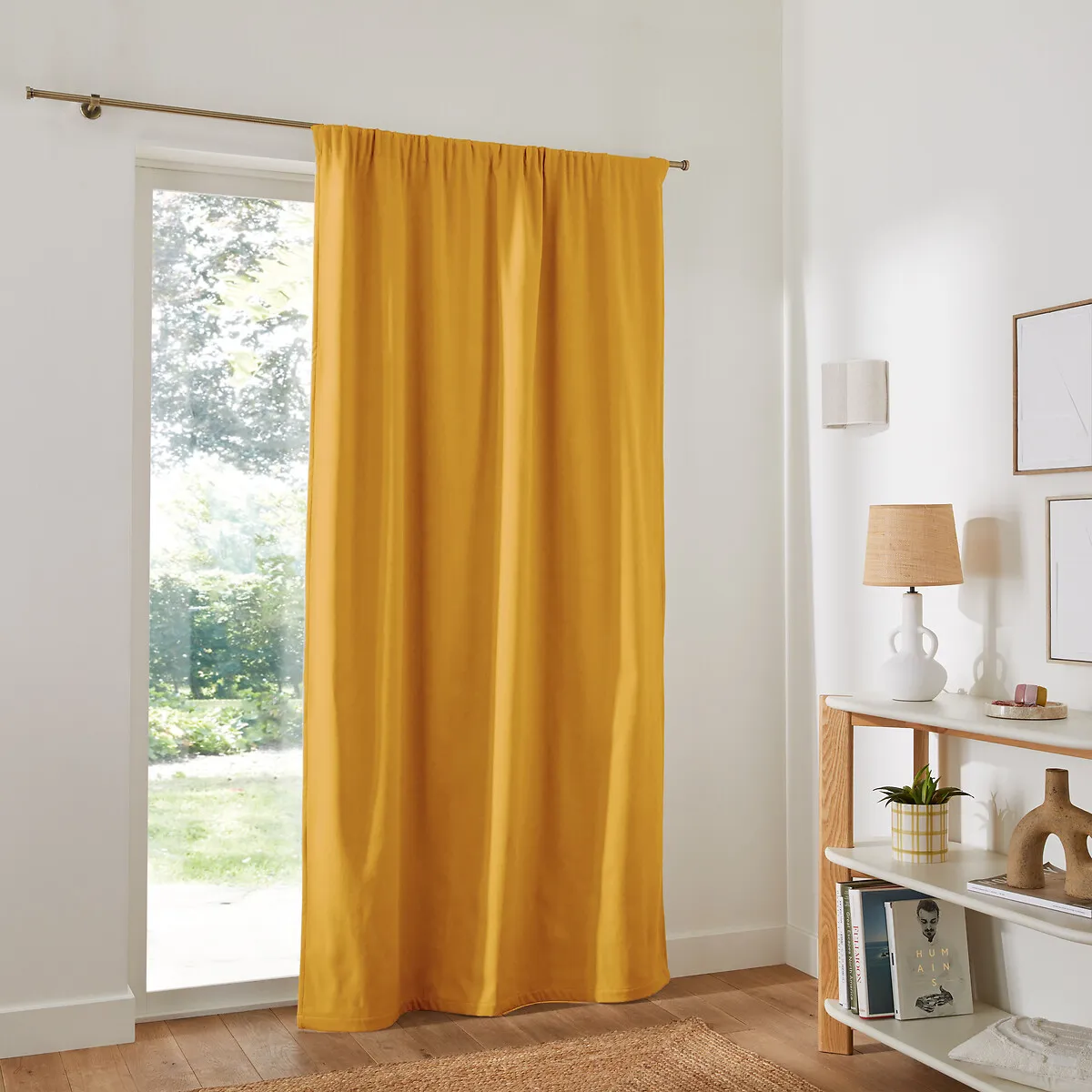 Panason Thermal Curtain Pencil Pleat and Wave - Ochre, Cotton alternate view