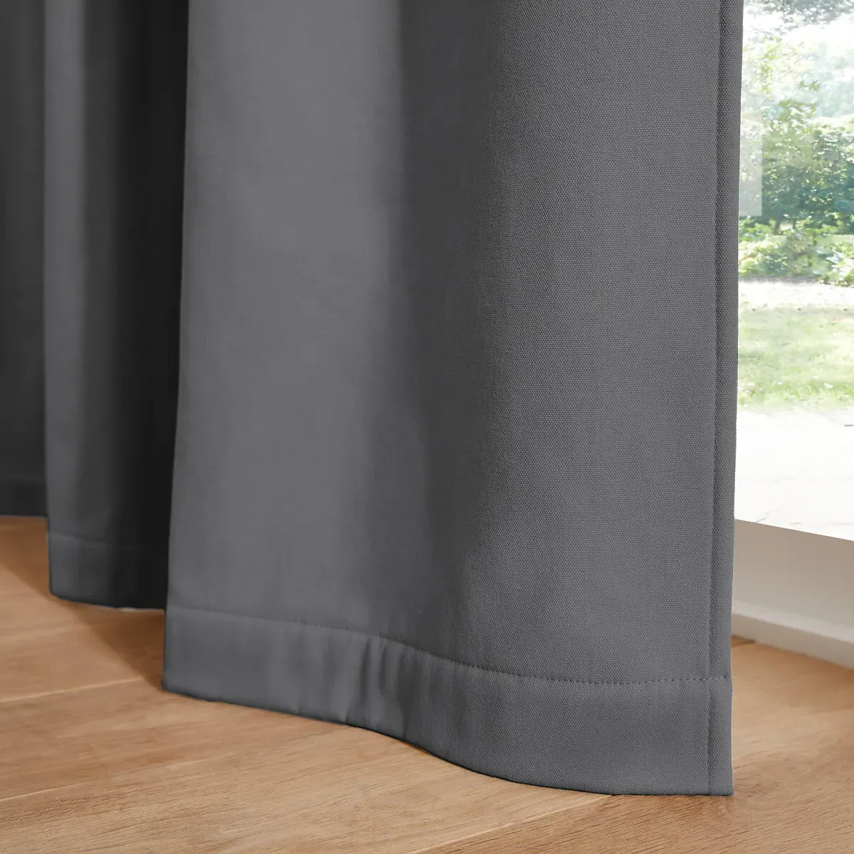 Panason Thermal Curtain with Fleece Lining - Charcoal, Cotton alternate view
