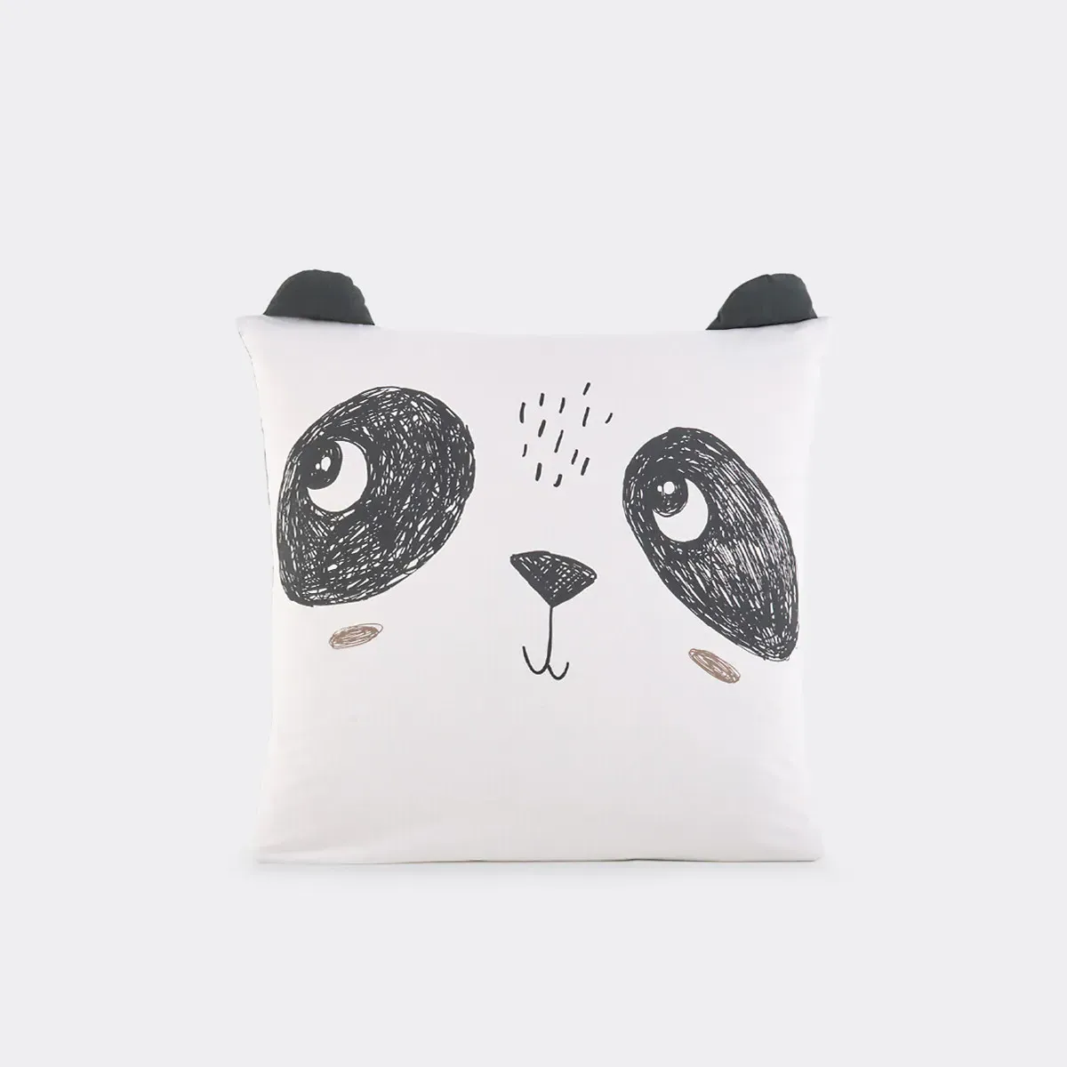 Panda Mania Square Pillowcase - Khaki Print, Cotton product