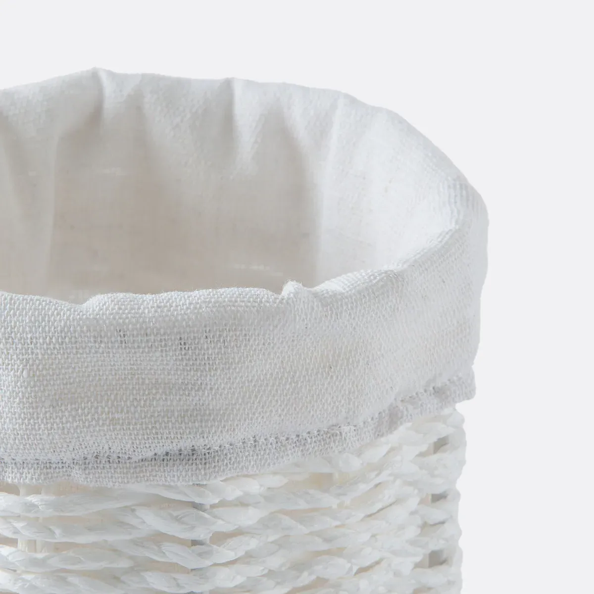 Papeli Round Basket - White, Woven Paper alternate view