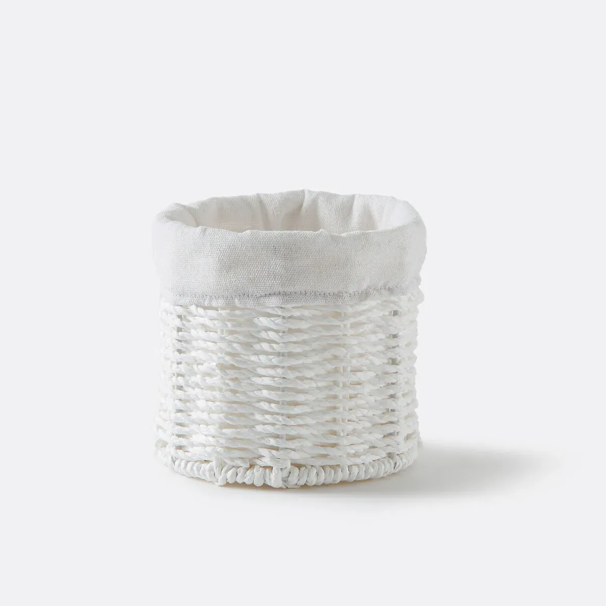 Papeli Round Basket - White, Woven Paper product