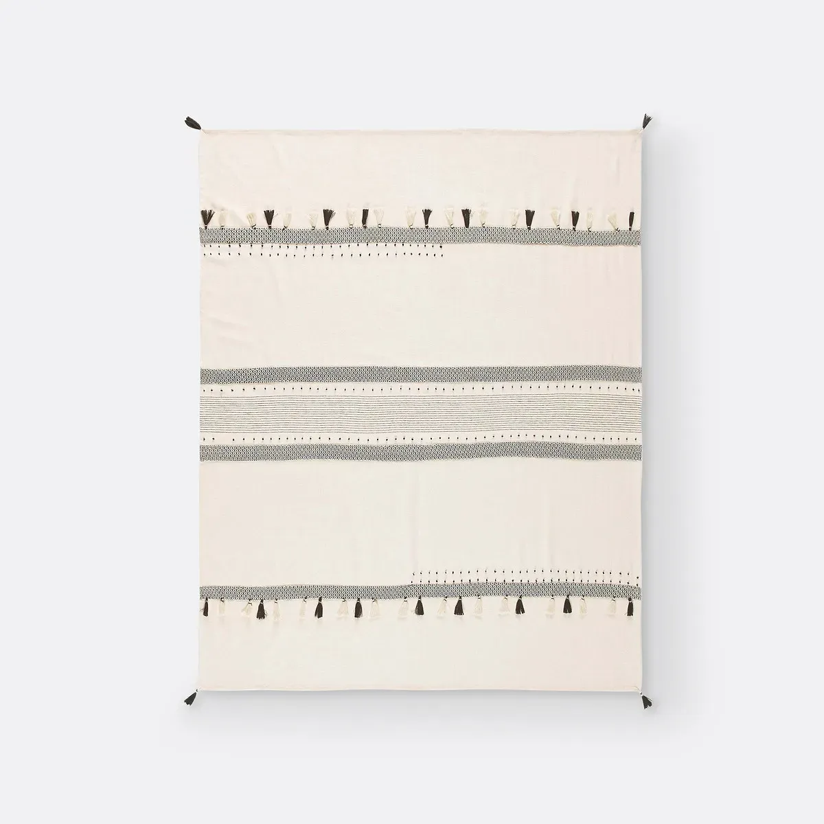 Parfecto Blanket with Pompoms - Ecru, Cotton alternate view