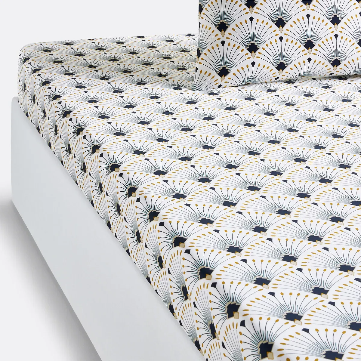 Pawica Palmette 200 Thread Count Fitted Sheet - Cotton Satin product