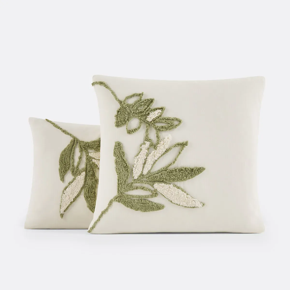 Piana Embroidered Foliage Pillowcase - White, Cotton product