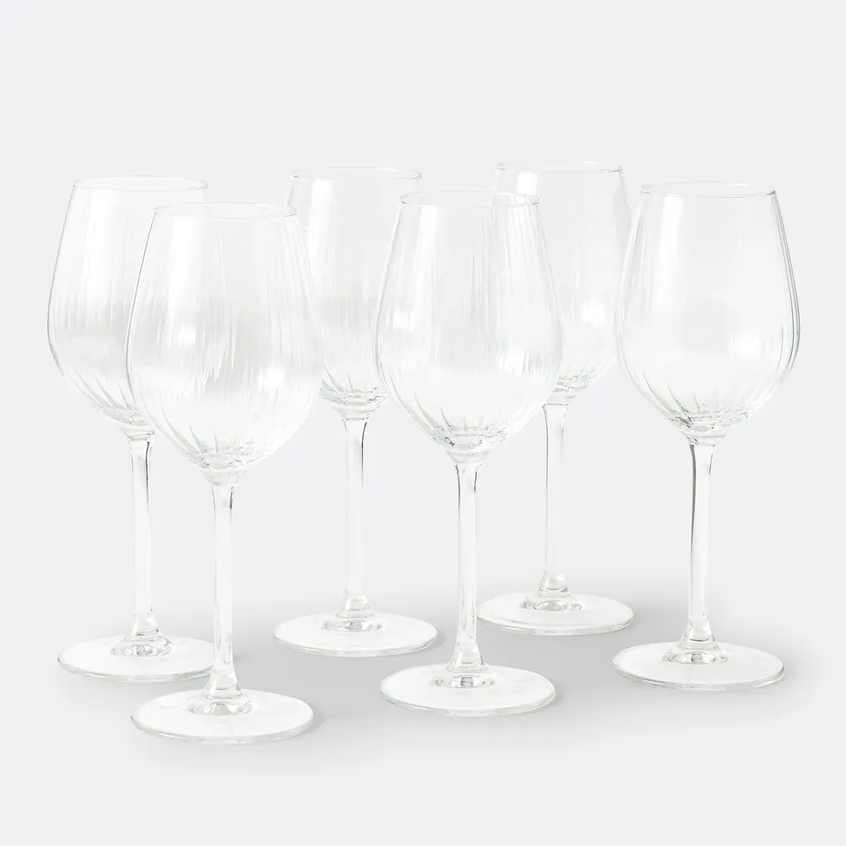 Pliso Pleated Wine Glasses Set of 6 - Transparent, Glass product