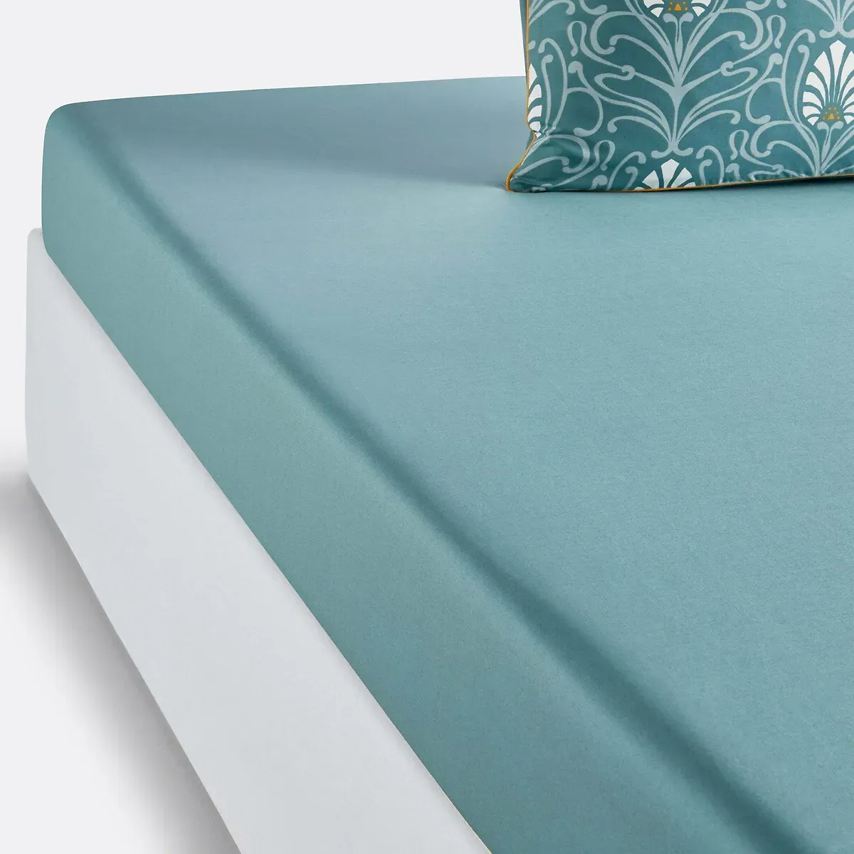 Poetic Cottage Fitted Sheet - Green, Cotton Percale product