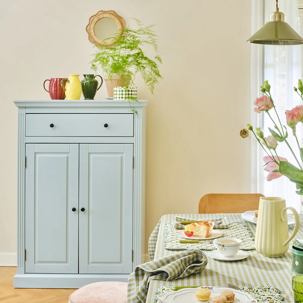 Poiret Parisian 2-Door Sideboard - Pale Green, Solid Pine alternate view