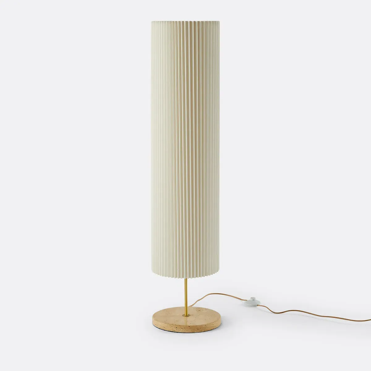 Polaro Column Floor Lamp - Natural, Travertine, Linen product