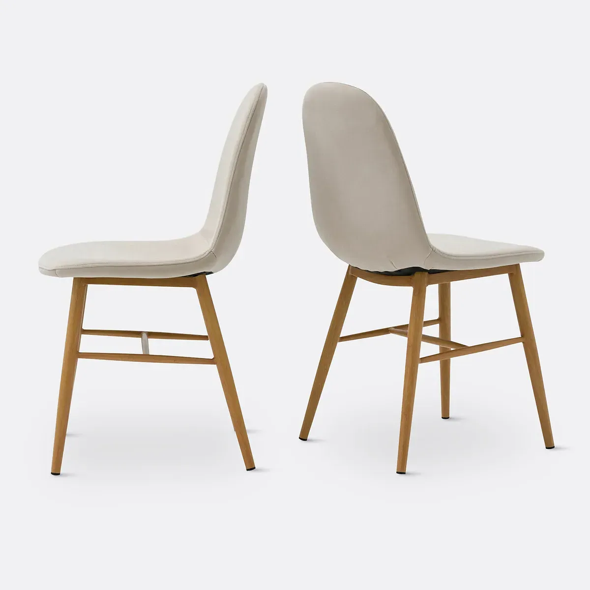 Polina Set of 2 Dining Chairs - Ecru, Velvet product