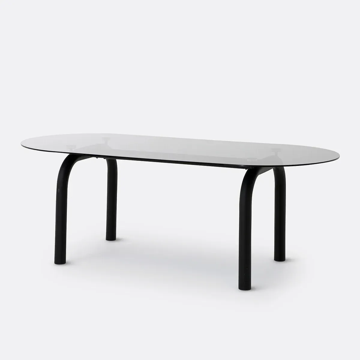 Polly 6-8 Seater Oval Dining Table - Black, Smoked Glass product