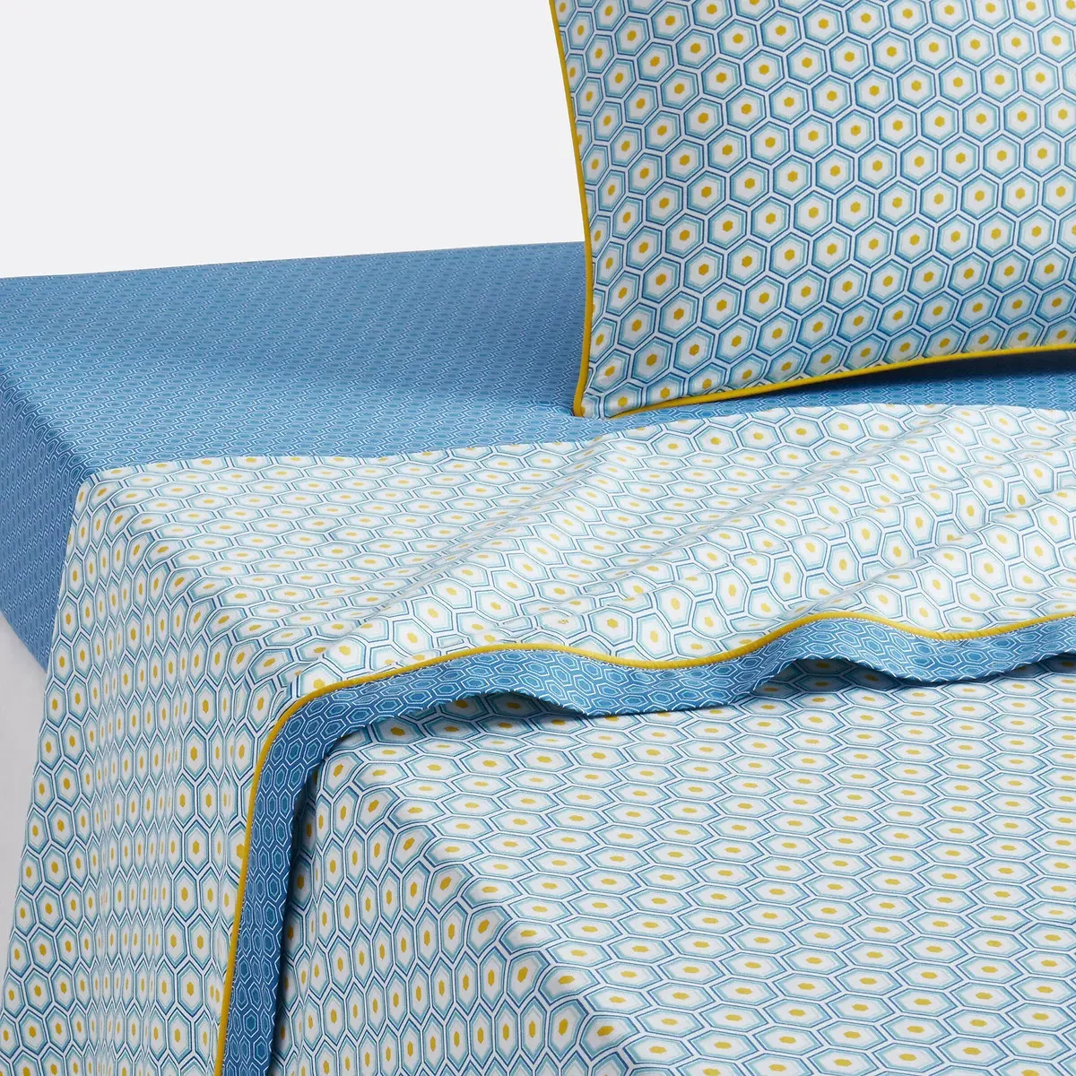 Pop Mozaic Flat Sheet - Blue, Cotton product