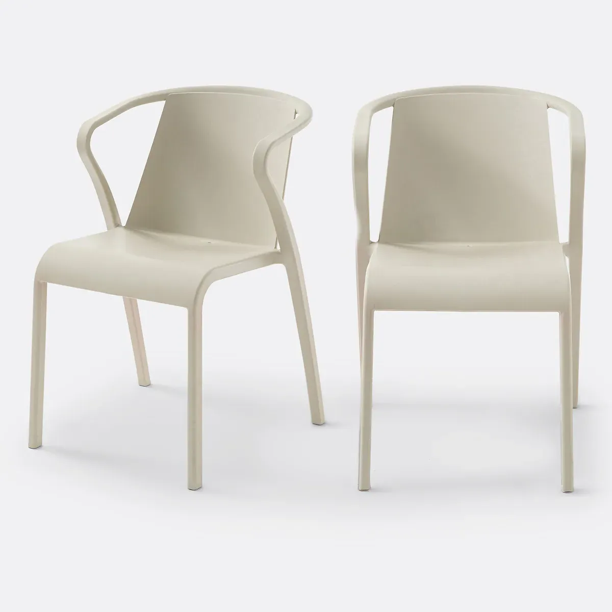 Predsida Set of 2 Stackable Armchairs - Sand, Polypropylene product