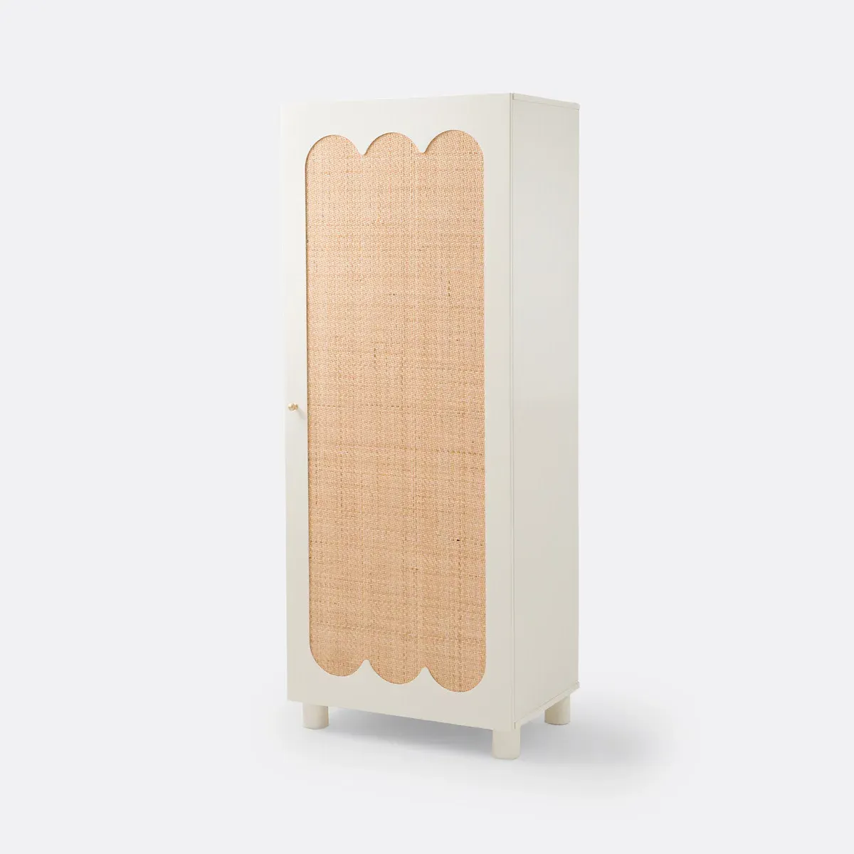 Ptilu Single Wardrobe with Rattan Door - Ecru, MDF product