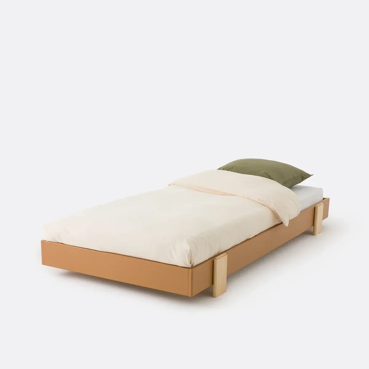 Pyla Single Stackable Bed with Bed Base - Caramel, Solid Pine product