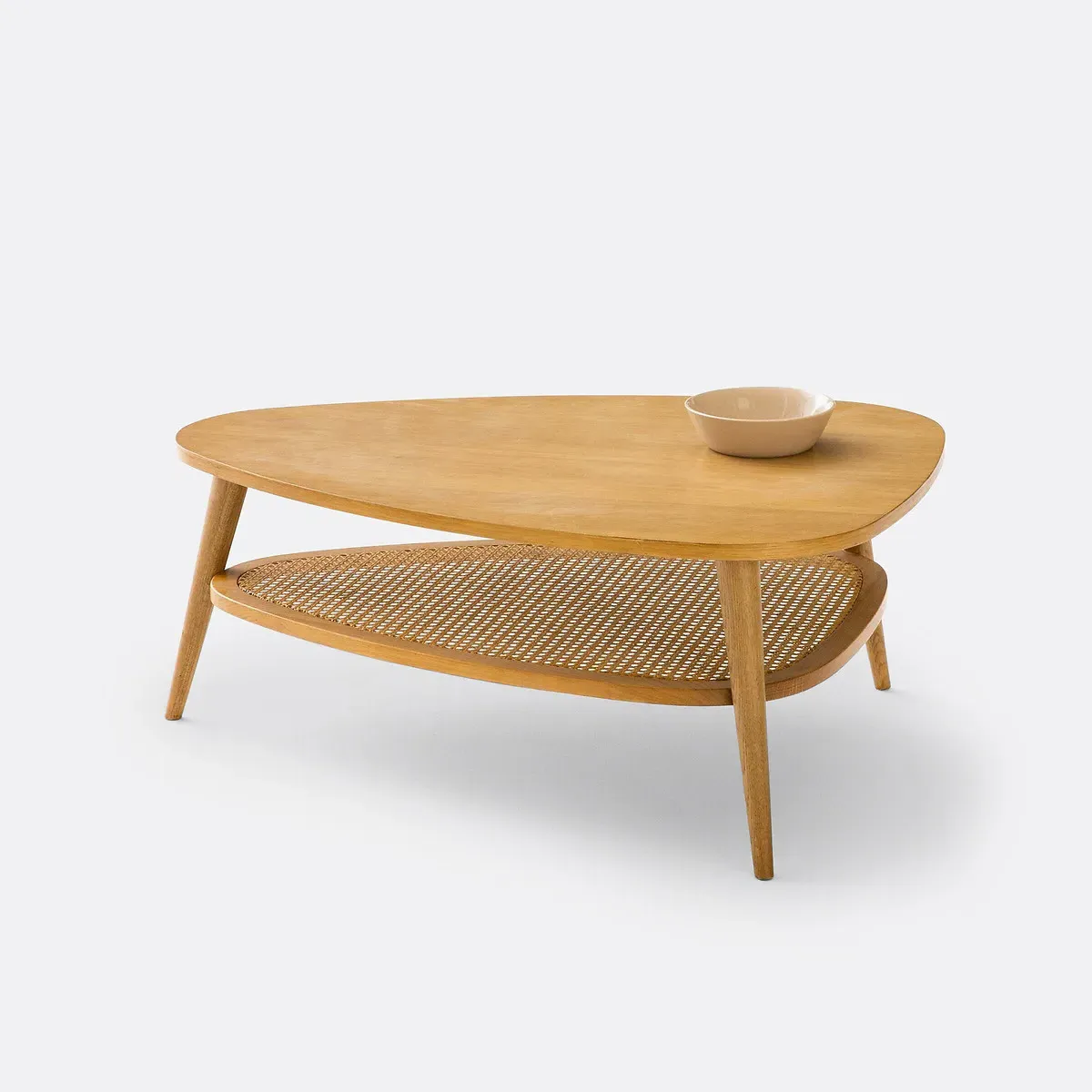 Quilda 2-Tier Coffee Table - Oak, Cane product