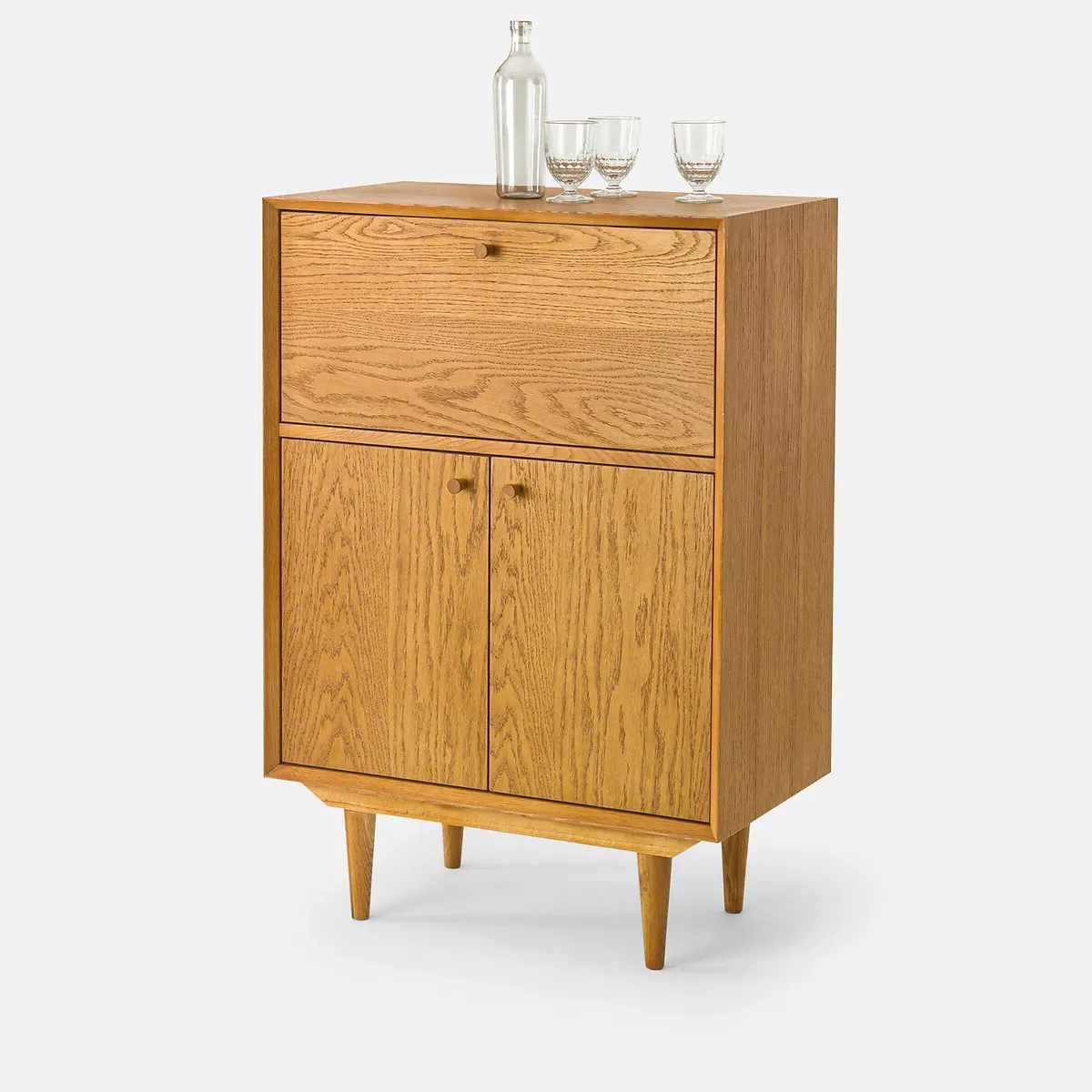 Quilda Bar Cabinet with Drop-Down Door - Oak product