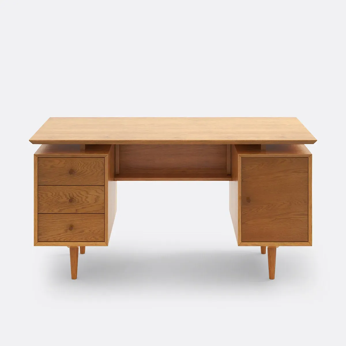 Quilda Double Unit Desk with Storage - Oak alternate view