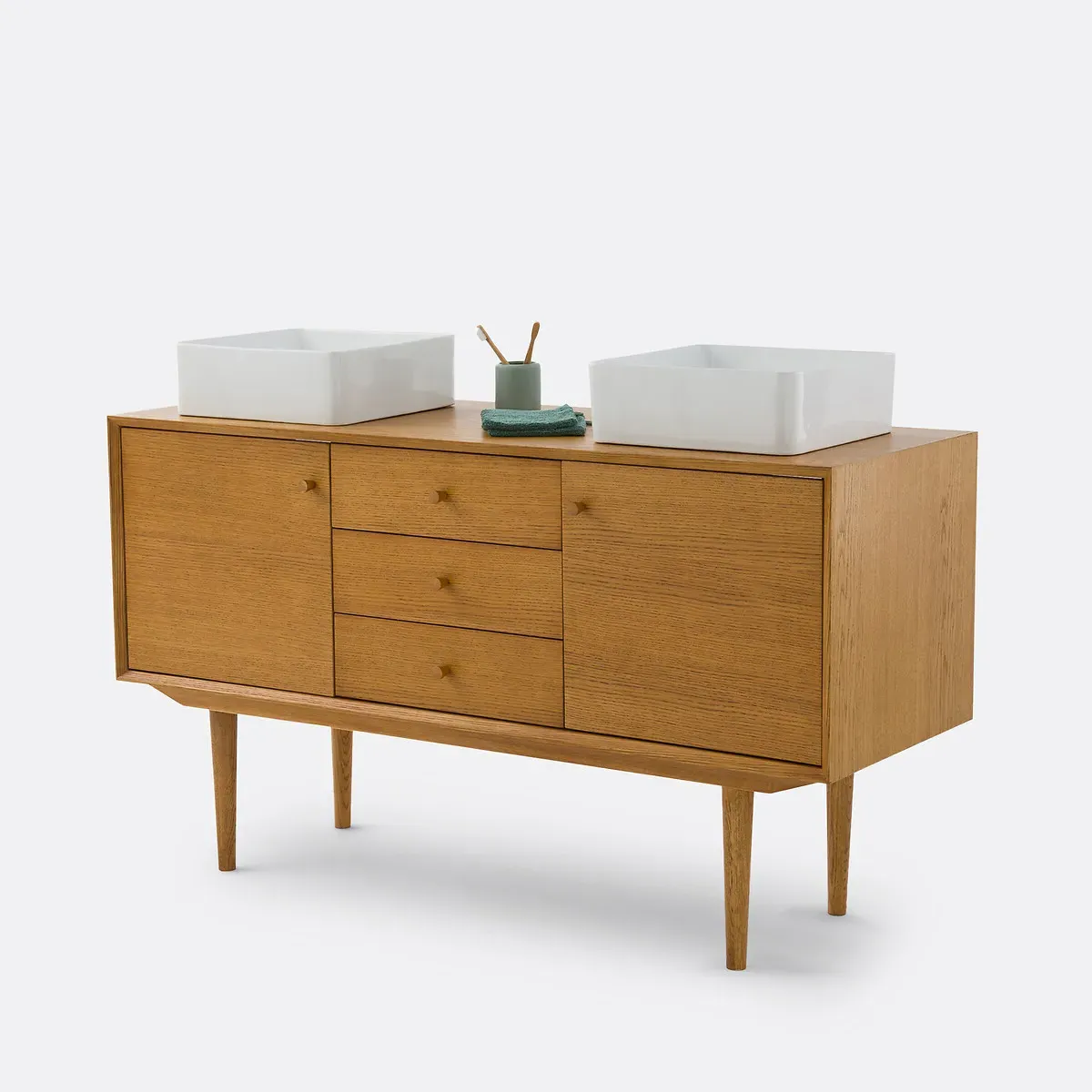 Quilda L140cm Vanity Unit - Medium Oak alternate view