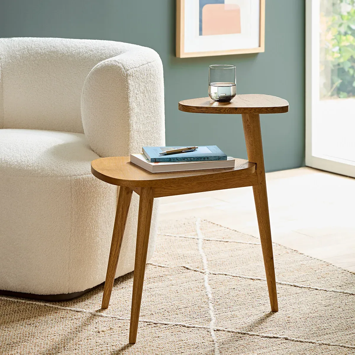 Quilda Two-Tier Side Table - Oak product