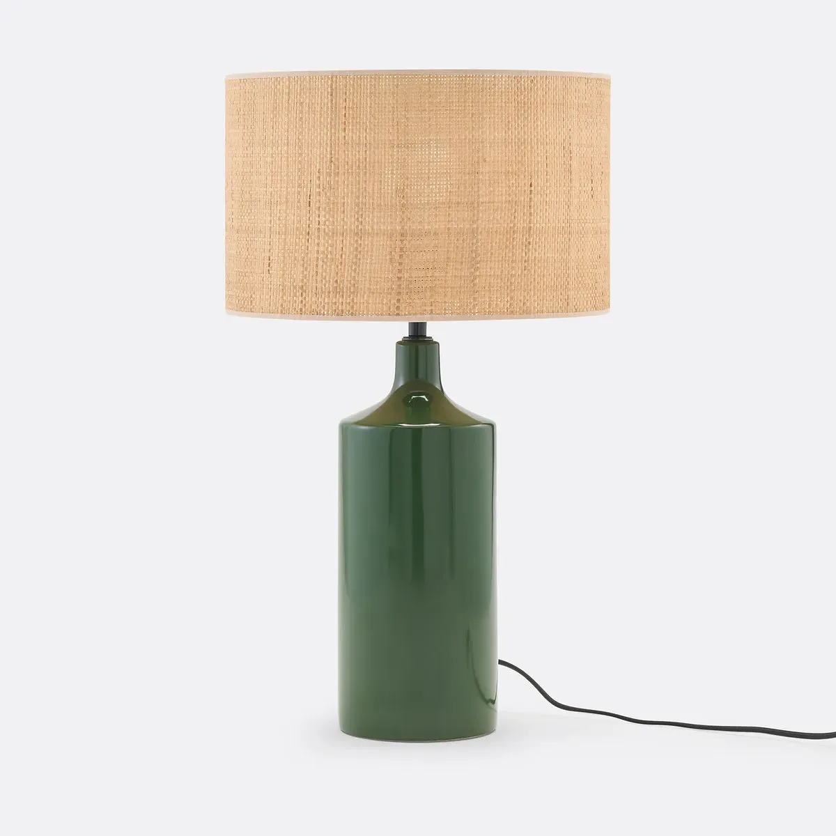 Rabano Table Lamp - Green, Ceramic & Raffia product