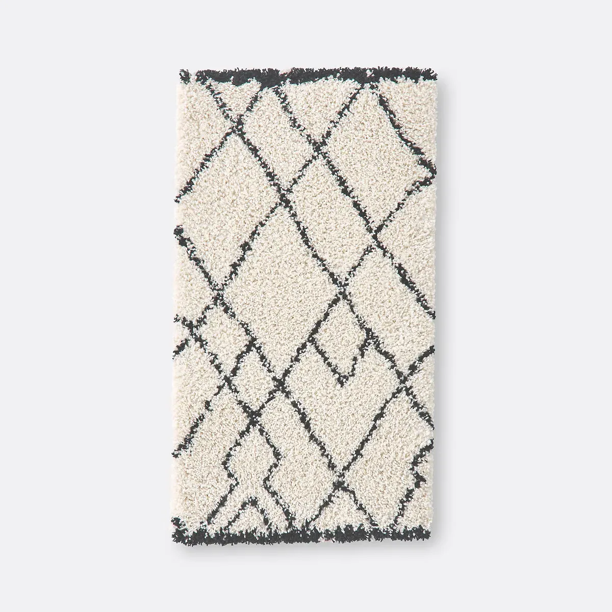 Rabisco Berber-Style Bedside Rug - White, Polypropylene alternate view