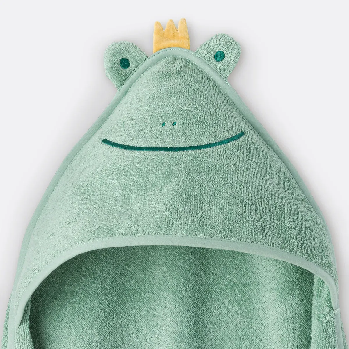 Rainette Frog Bath Cape - Grey-Green, Organic Cotton alternate view