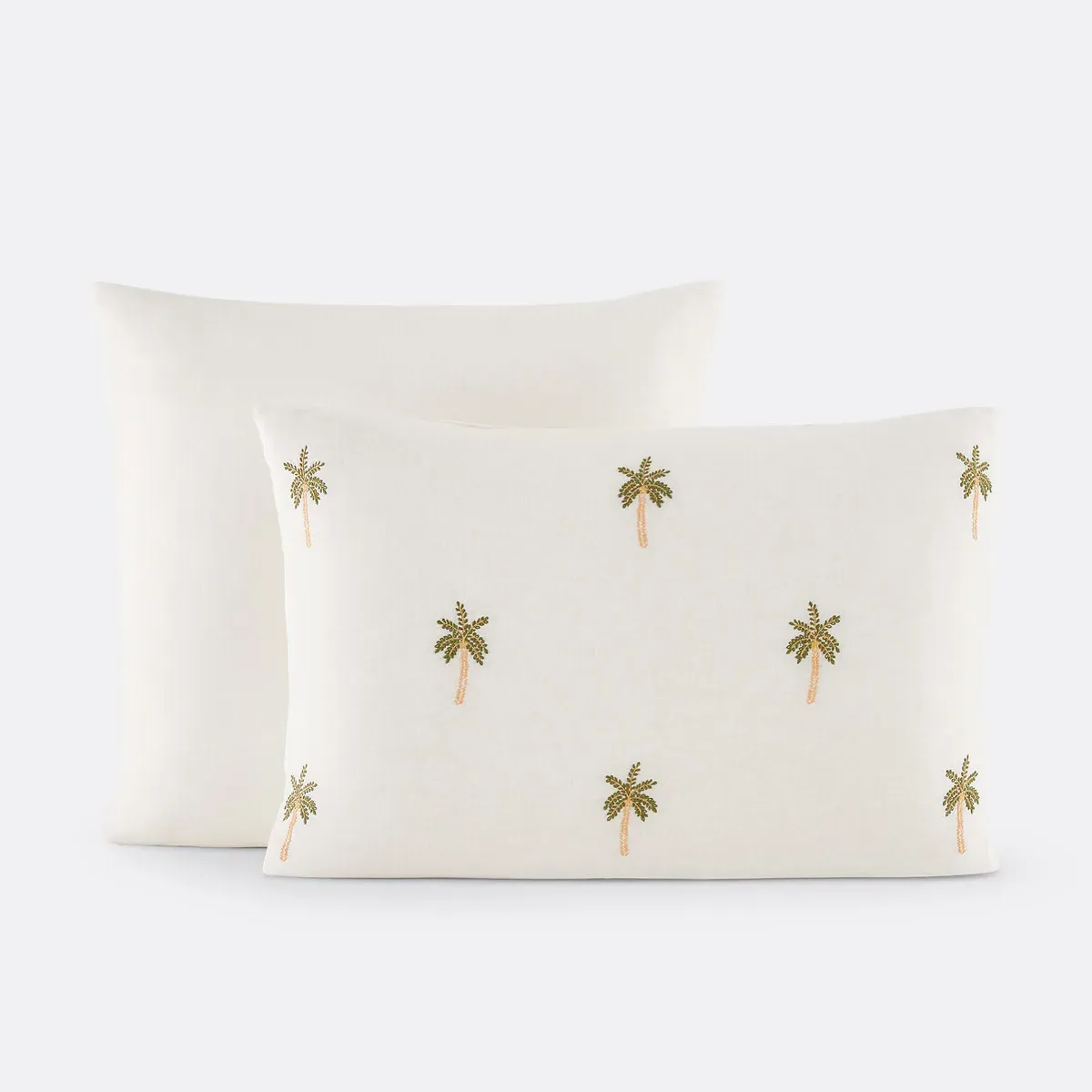 Ravenel Embroidered Pillowcase - Ecru, Washed Cotton/Linen alternate view