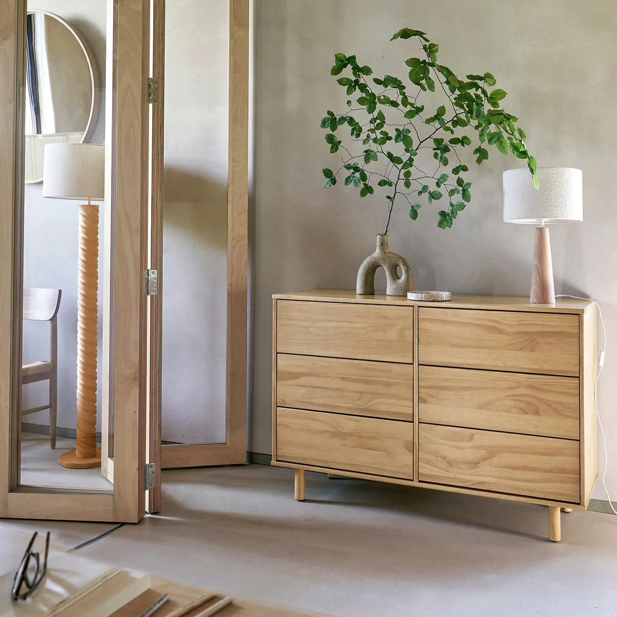 Ravi 6-Drawer Chest - Pine, Solid Wood alternate view