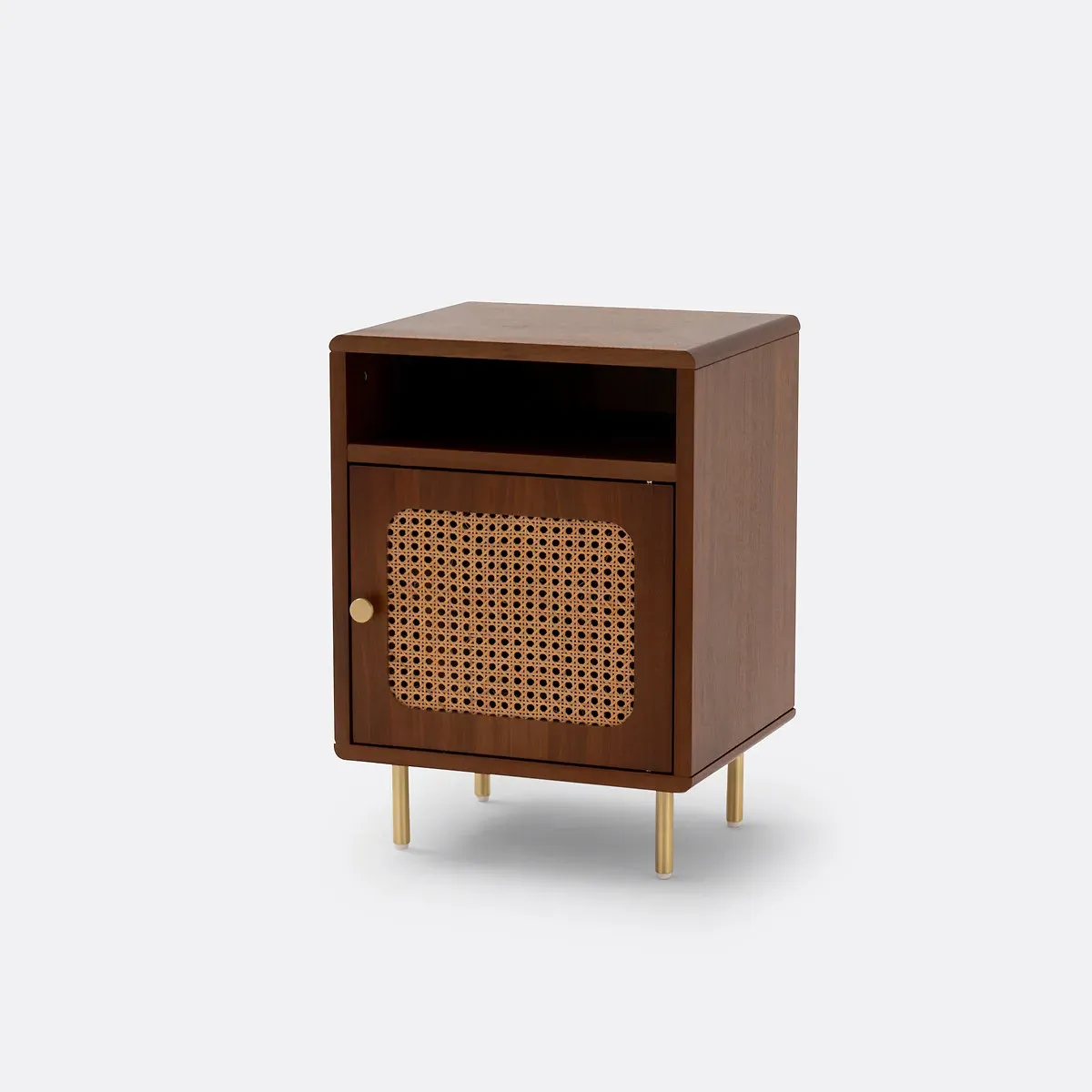 Redpop 1-Door Bedside Table - Walnut, Cane product